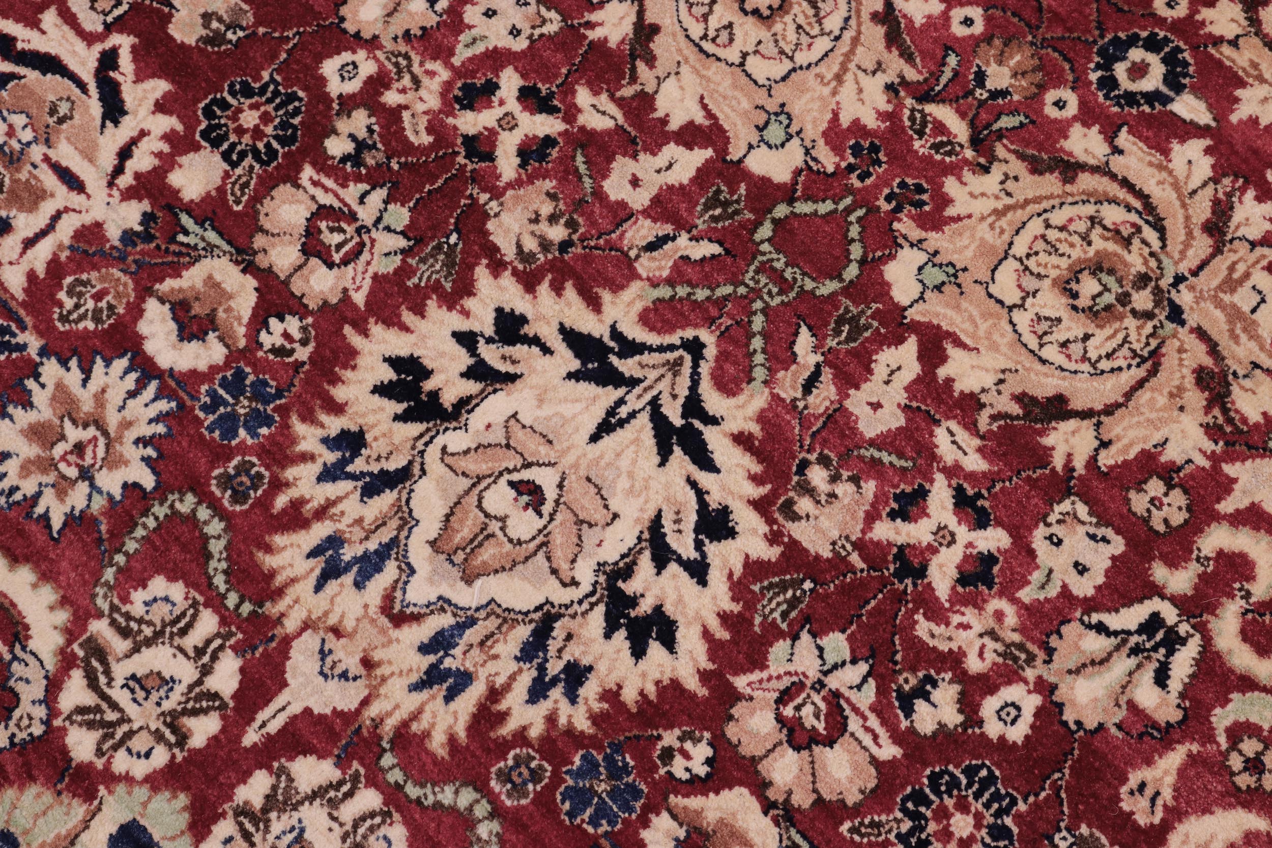 handmade Traditional Round Kashan Red Blue Hand Knotted ROUND 100% WOOL area rug 8' x 8'