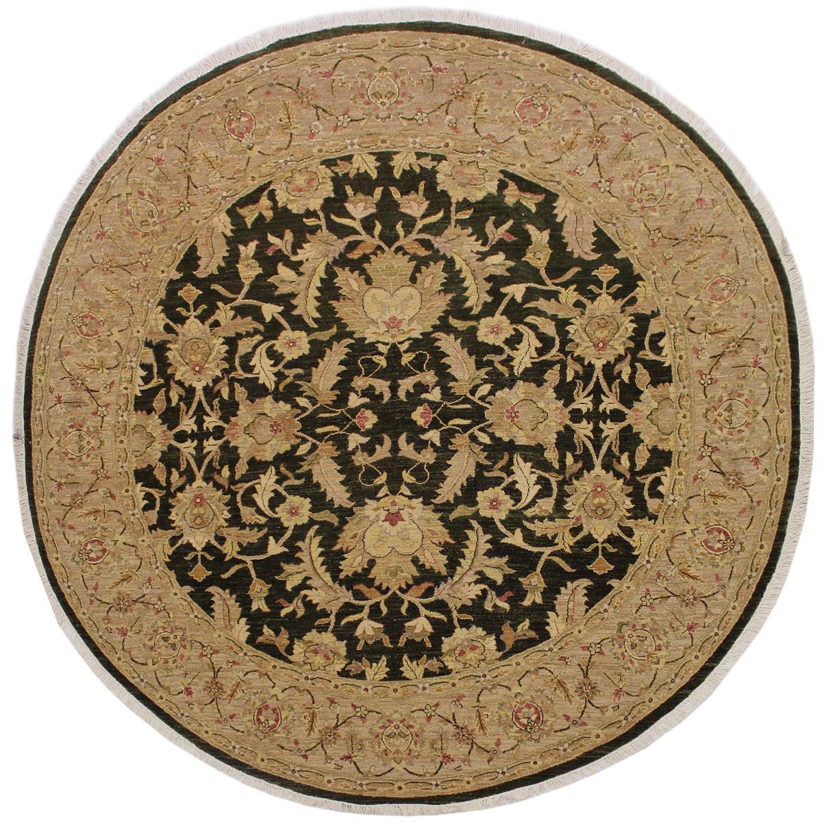 A03669, 810"x 9 2",Traditional                   ,9x9,Green,LT. TAN,Hand-knotted                  ,Pakistan   ,100% Wool  ,Round      ,652671155932