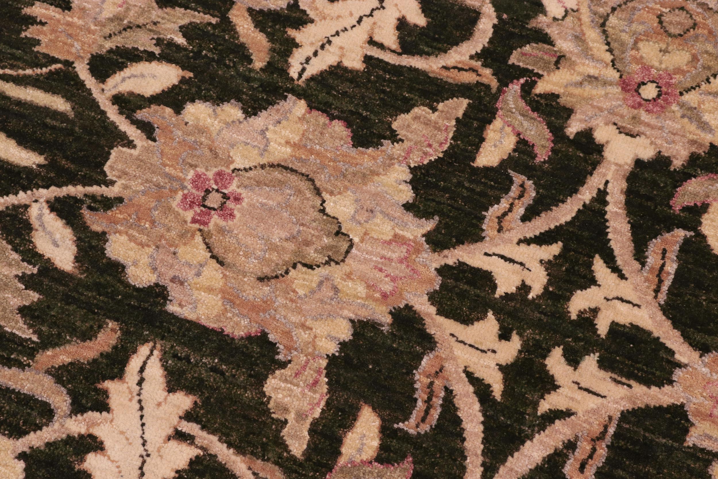 handmade Traditional Kafkaz Drk.green Lt. Tan Hand Knotted ROUND 100% WOOL area rug 9' x 9'