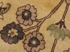 handmade Traditional Kashan Beige Tan Hand Knotted ROUND 100% WOOL area rug 10x10