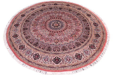 handmade Traditional Bakhtair Pink Beige Hand Knotted ROUND 100% WOOL area rug 10' x 10'