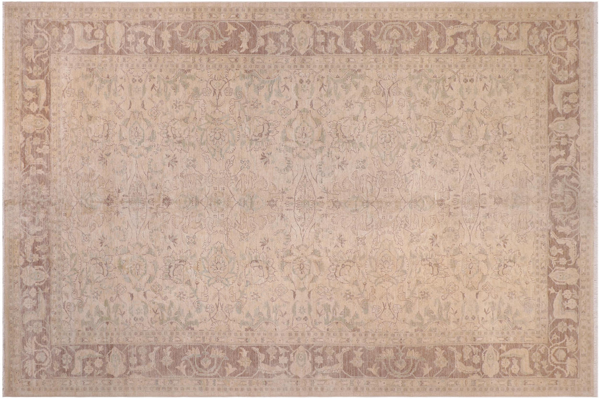 handmade Transitional Kafkaz Lt. Tan Lt. Brown Hand Knotted RECTANGLE 100% WOOL area rug 10' x 15'