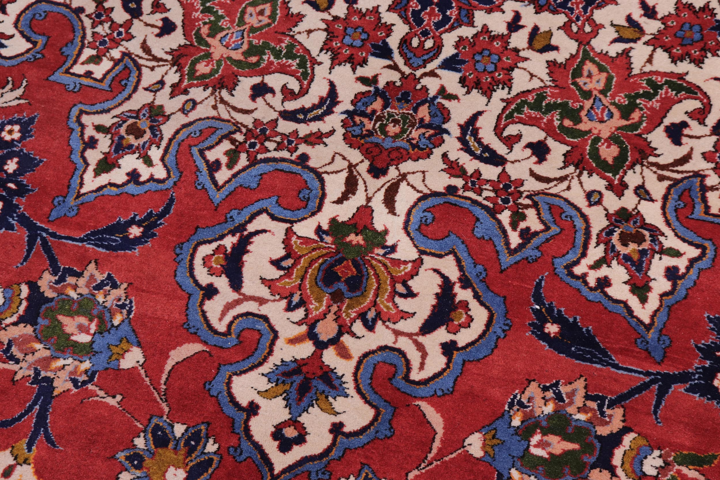 handmade Traditional Isfhan Red Blue Hand Knotted RECTANGLE 100% WOOL area rug 15 x 24