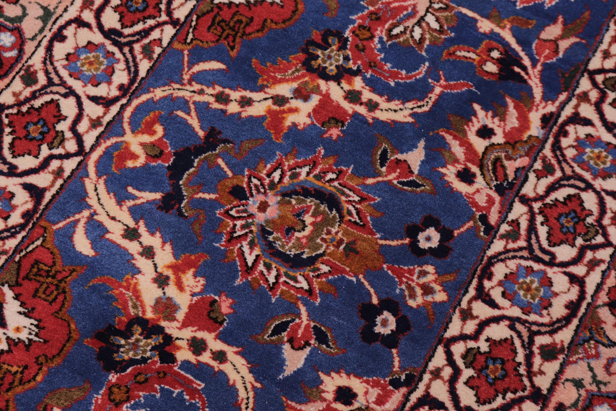 handmade Traditional Isfhan Red Blue Hand Knotted RECTANGLE 100% WOOL area rug 15 x 24