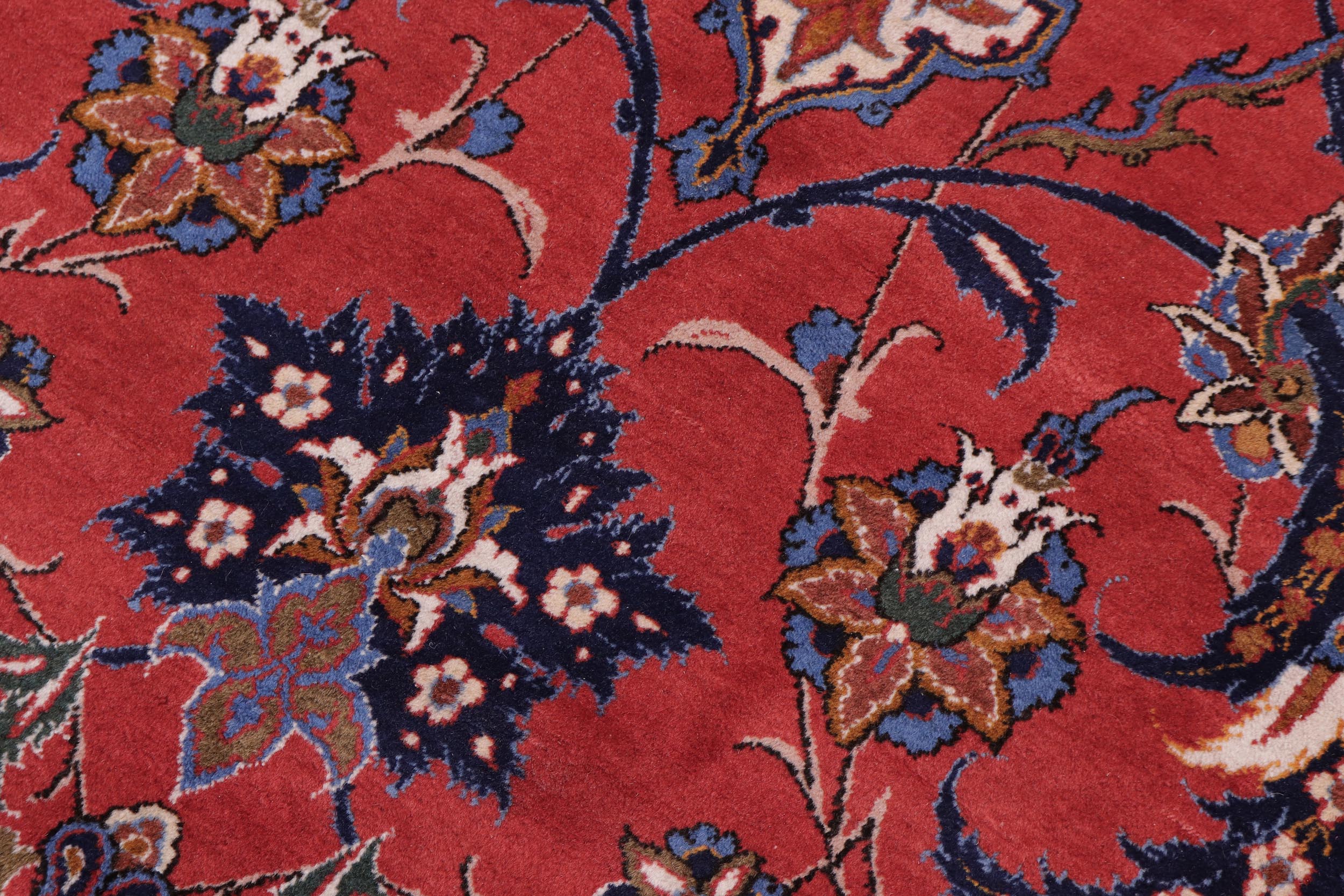 handmade Traditional Isfhan Red Blue Hand Knotted RECTANGLE 100% WOOL area rug 15 x 24