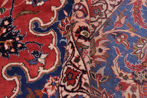 handmade Traditional Isfhan Red Blue Hand Knotted RECTANGLE 100% WOOL area rug 15 x 24