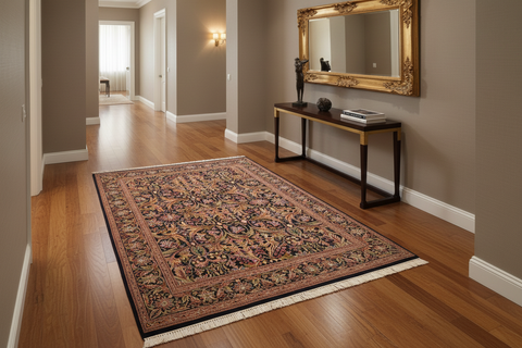 handmade Transitional Internation Blue Rust Hand Knotted RECTANGLE 100% WOOL area rug 6x9