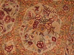 handmade Traditional  Taupe Green Hand Knotted RECTANGLE 100% WOOL area rug 6x9