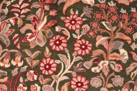 handmade Traditional Gulshan Green Pink Hand Knotted RECTANGLE 100% WOOL area rug 6x9