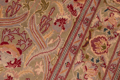 handmade Transitional Hamjolie Green Pink Hand Knotted RECTANGLE 100% WOOL area rug 6x10