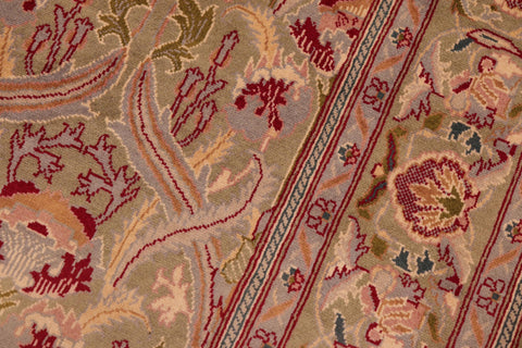 handmade Transitional Hamjolie Green Pink Hand Knotted RECTANGLE 100% WOOL area rug 6x10