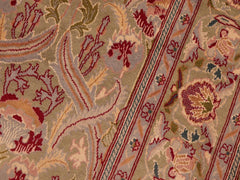 handmade Transitional Hamjolie Green Pink Hand Knotted RECTANGLE 100% WOOL area rug 6x10