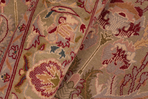 handmade Transitional Hamjolie Green Pink Hand Knotted RECTANGLE 100% WOOL area rug 6x10