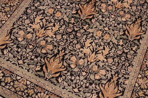 handmade Transitional Snakehead Black Gold Hand Knotted RECTANGLE 100% WOOL area rug 6' x 9'