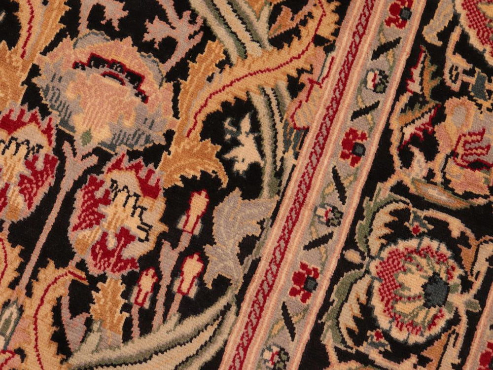 handmade Transitional Hamjolie Black Gold Hand Knotted RECTANGLE 100% WOOL area rug 6x9