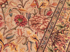 handmade Traditional Kamal Taupe Gold Hand Knotted RECTANGLE 100% WOOL area rug 6x9