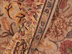 handmade Traditional Kamal Taupe Gold Hand Knotted RECTANGLE 100% WOOL area rug 6x9