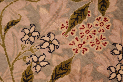 handmade Transitional Chambali Green Beige Hand Knotted RECTANGLE 100% WOOL area rug 6' x 9'