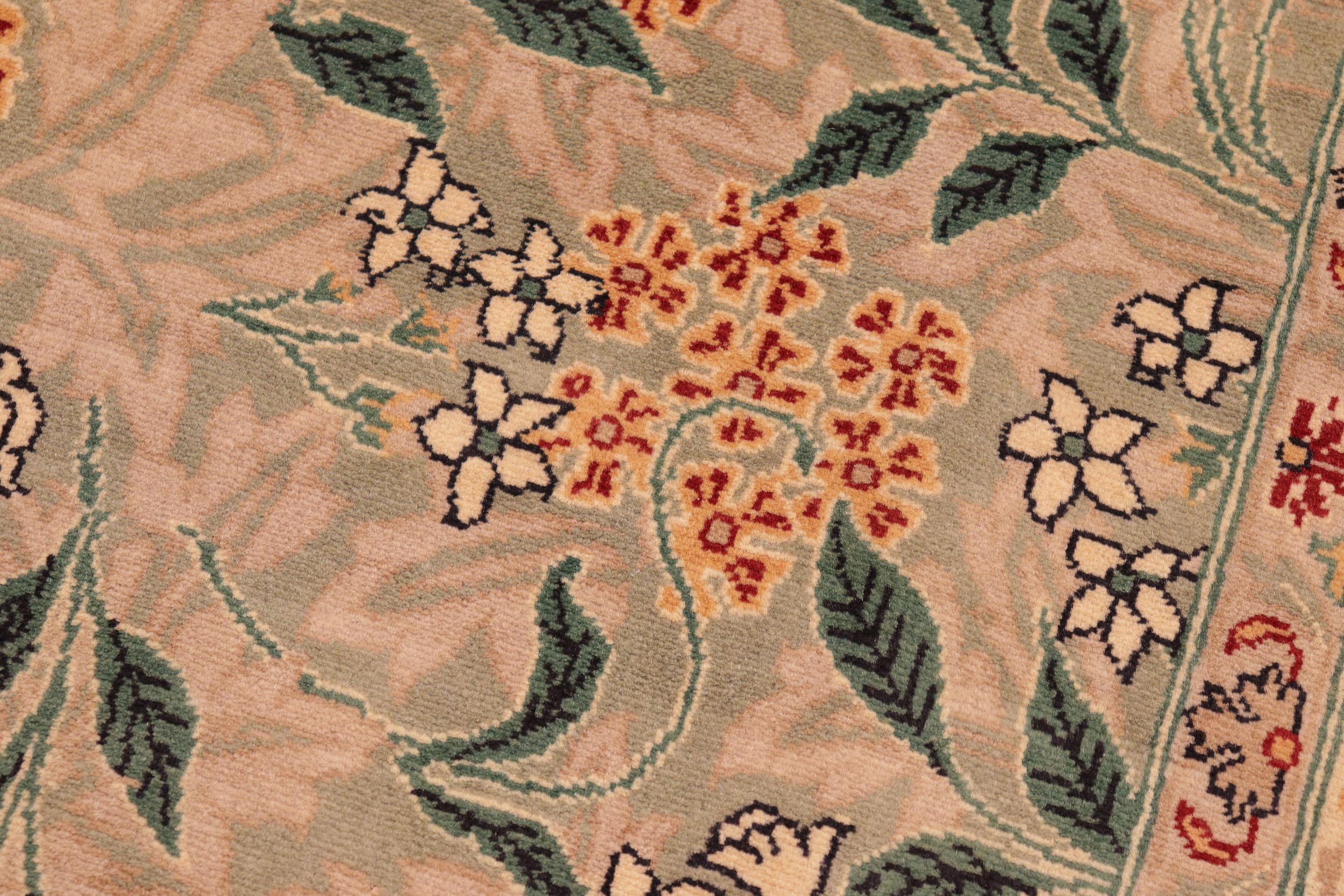 handmade Transitional Chambali Lt. Green Lt. Green Hand Knotted RECTANGLE 100% WOOL area rug 6' x 9'