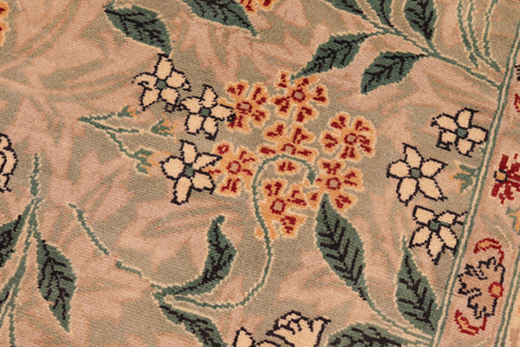 handmade Transitional Chambali Lt. Green Lt. Green Hand Knotted RECTANGLE 100% WOOL area rug 6' x 9'