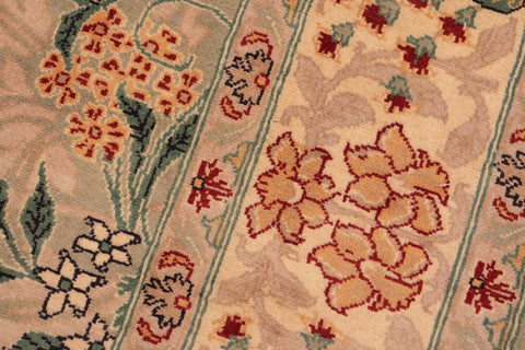 handmade Transitional Chambali Lt. Green Lt. Green Hand Knotted RECTANGLE 100% WOOL area rug 6' x 9'