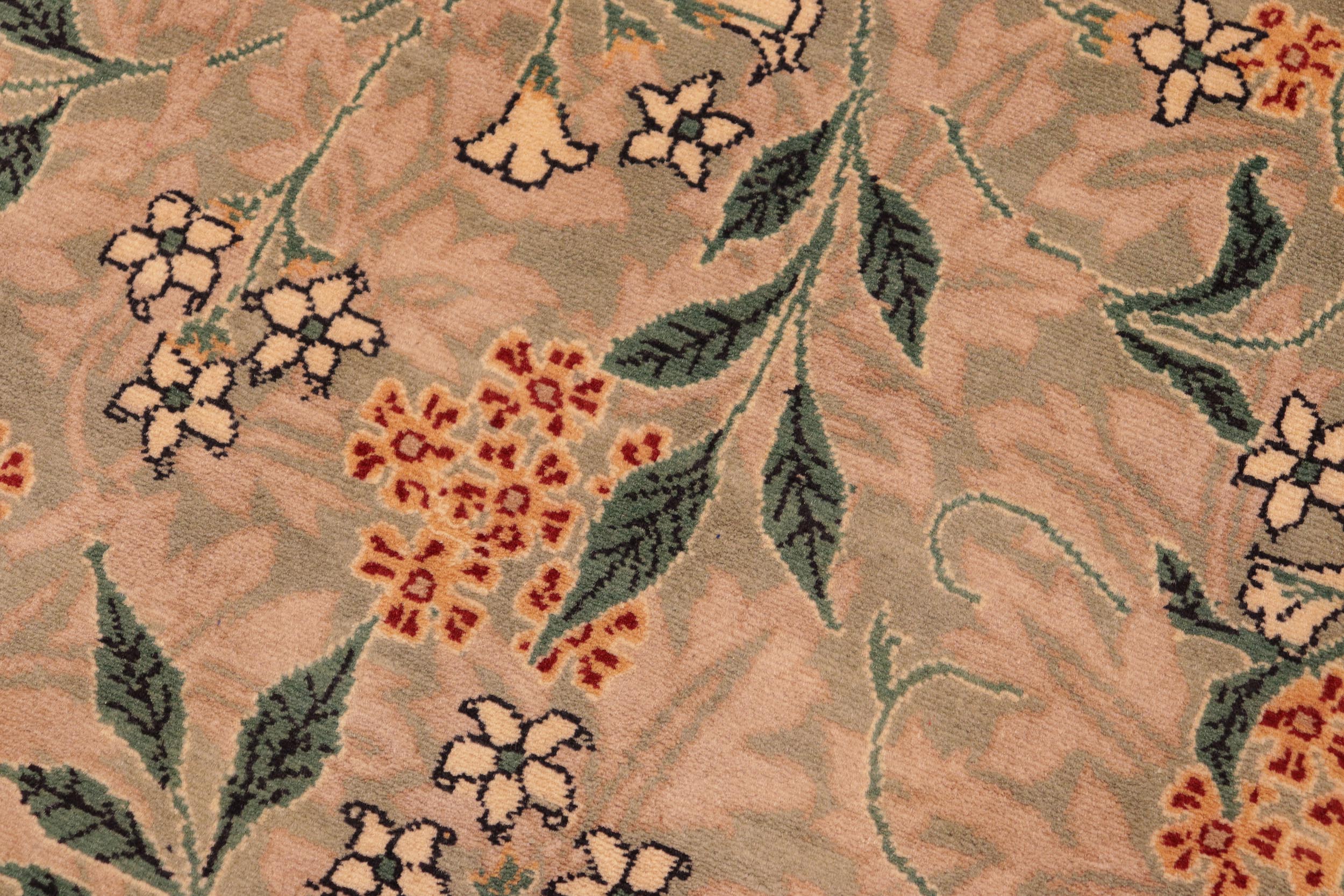 handmade Transitional Chambali Lt. Green Lt. Green Hand Knotted RECTANGLE 100% WOOL area rug 6' x 9'