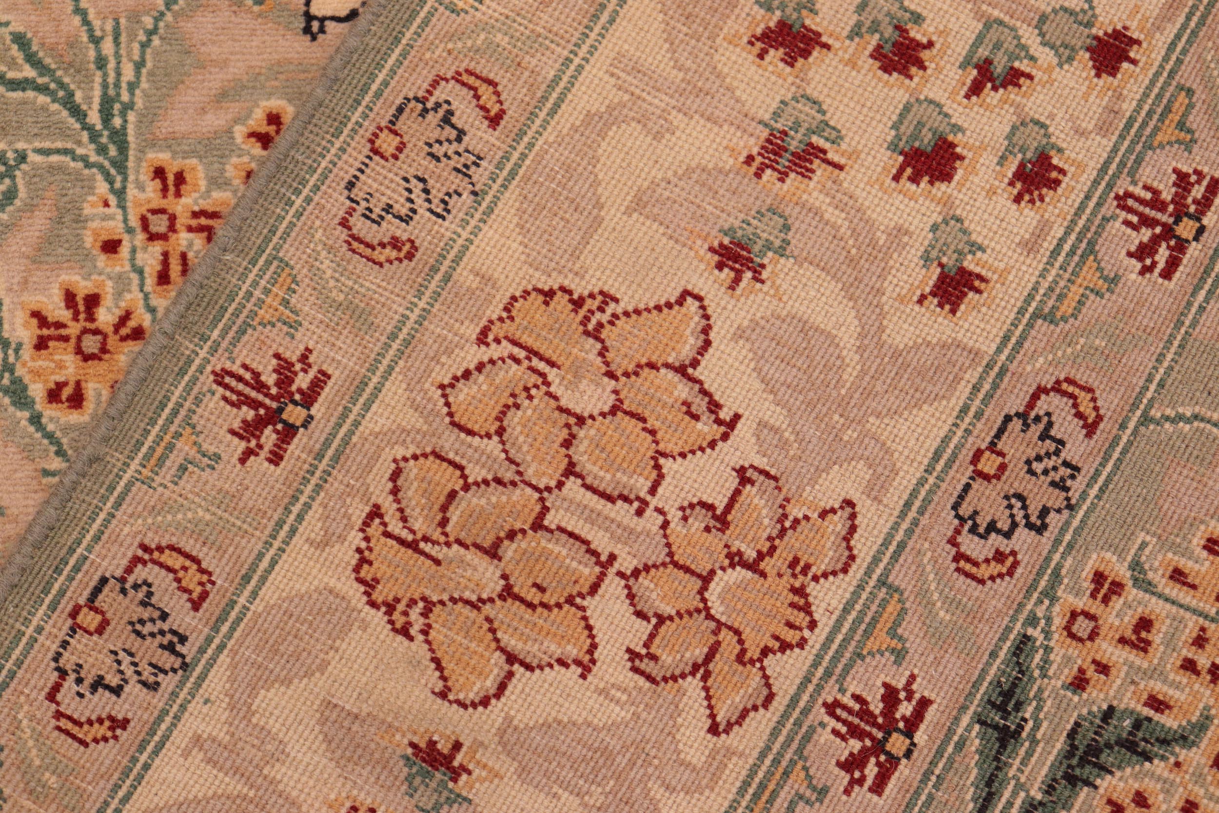handmade Transitional Chambali Lt. Green Lt. Green Hand Knotted RECTANGLE 100% WOOL area rug 6' x 9'