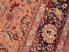 handmade Traditional Abasi Afsha Pink Blue Hand Knotted RECTANGLE 100% WOOL area rug 6x9