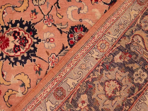 handmade Traditional Abasi Afsha Pink Blue Hand Knotted RECTANGLE 100% WOOL area rug 6x9