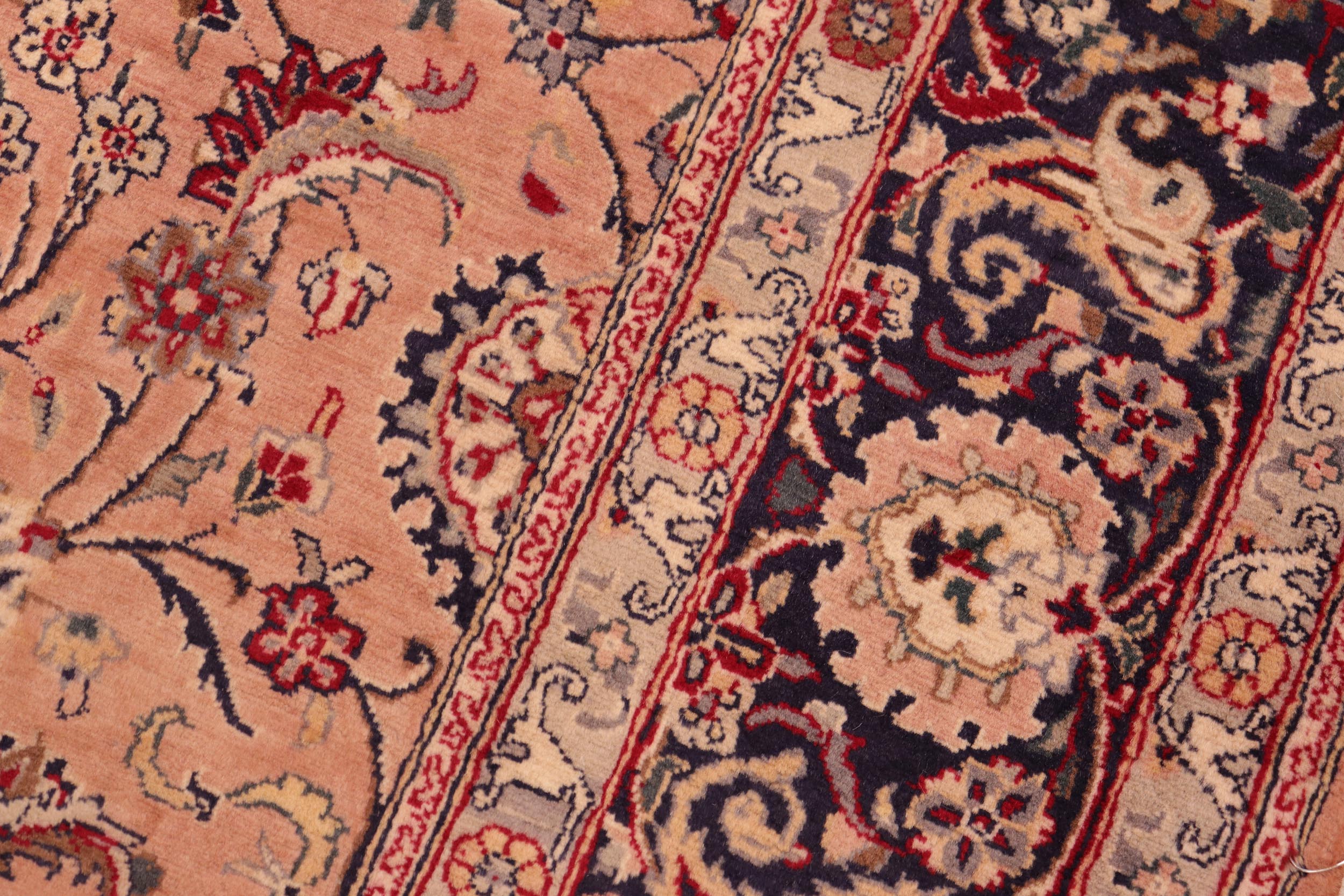 handmade Traditional Abasi Afsha Pink Blue Hand Knotted RECTANGLE 100% WOOL area rug 6x9