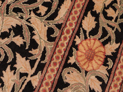 handmade Transitional Jasmain Black Gold Hand Knotted RECTANGLE 100% WOOL area rug 6x9