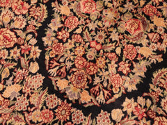 handmade Medallion, Traditional Tamour Black Gold Hand Knotted RECTANGLE 100% WOOL area rug 6x9