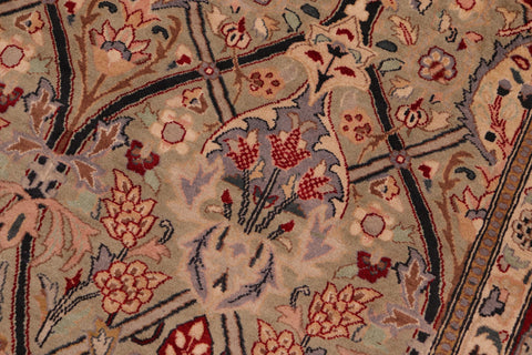 handmade Transitional Mujahid Green Red Hand Knotted RECTANGLE 100% WOOL area rug 6x9