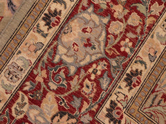 handmade Transitional Mujahid Green Red Hand Knotted RECTANGLE 100% WOOL area rug 6x9