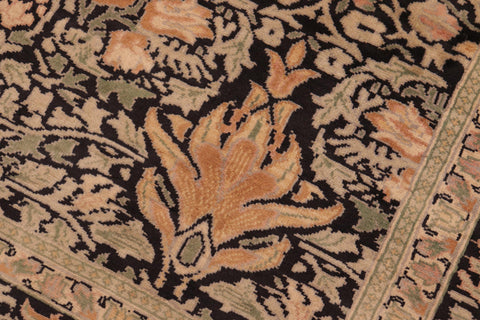 handmade Transitional Snakehead Black Green Hand Knotted RECTANGLE 100% WOOL area rug 6' x 8'