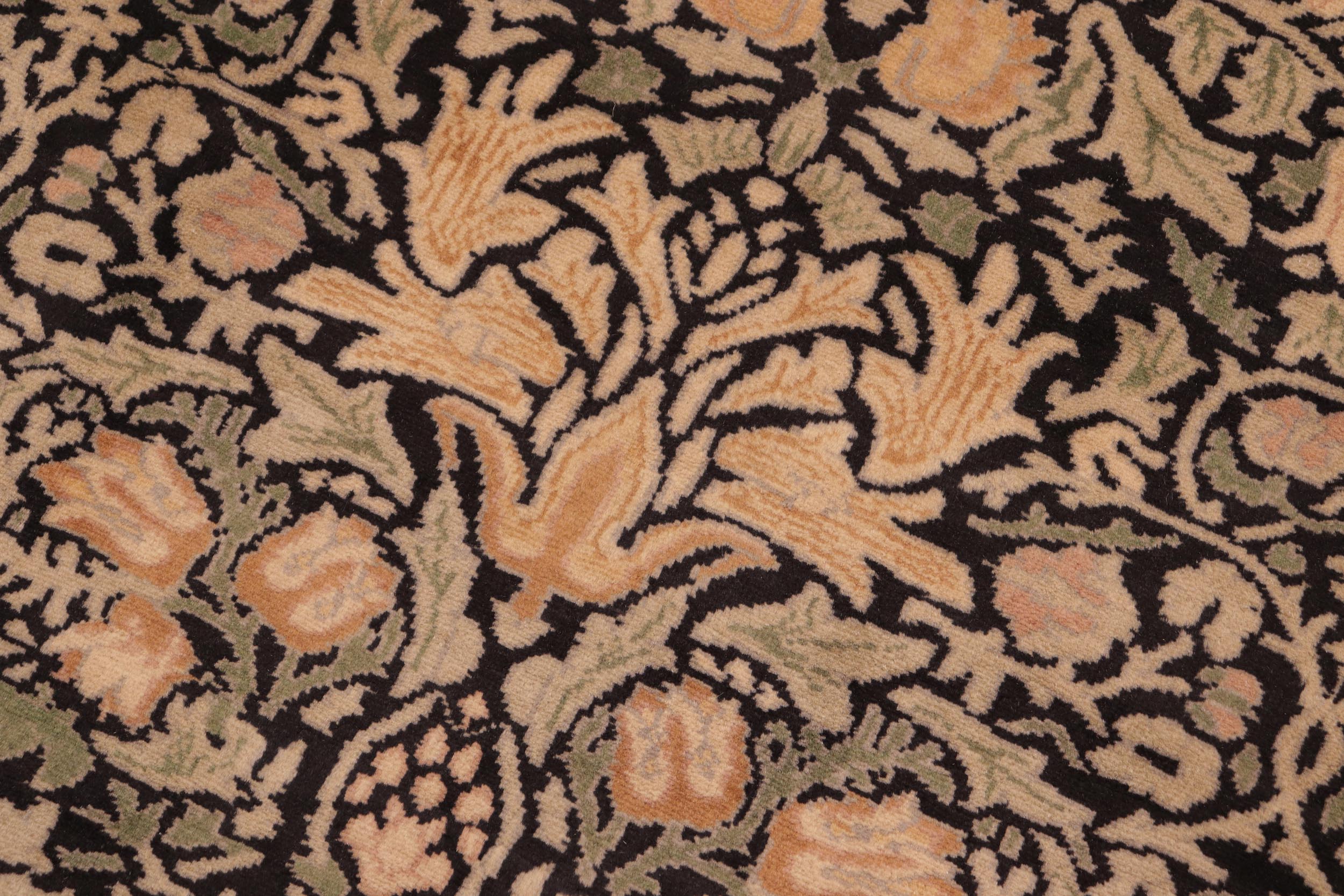handmade Transitional Snakehead Black Green Hand Knotted RECTANGLE 100% WOOL area rug 6' x 8'