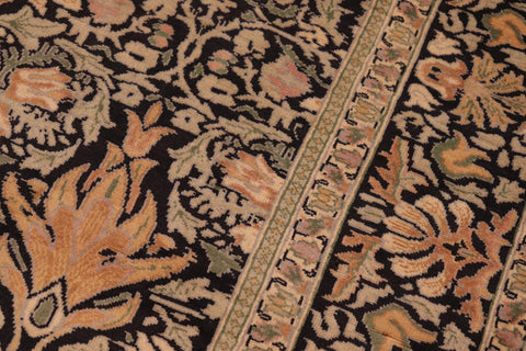 handmade Transitional Snakehead Black Green Hand Knotted RECTANGLE 100% WOOL area rug 6' x 8'