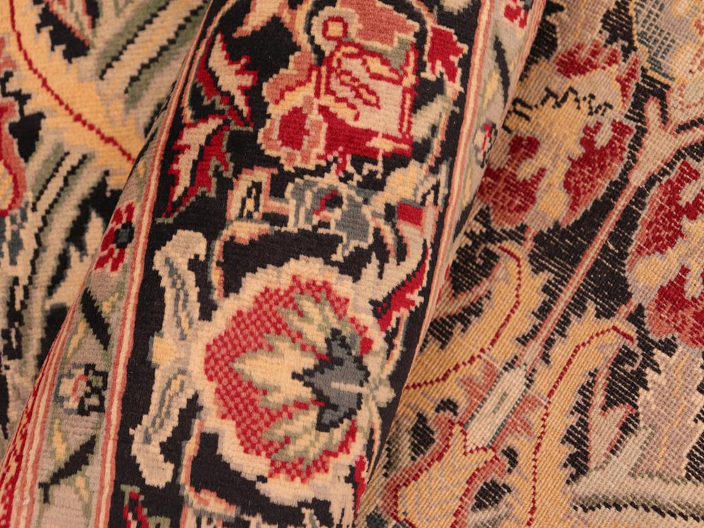 handmade Transitional Hamjolie Black Red Hand Knotted RECTANGLE 100% WOOL area rug 6x9