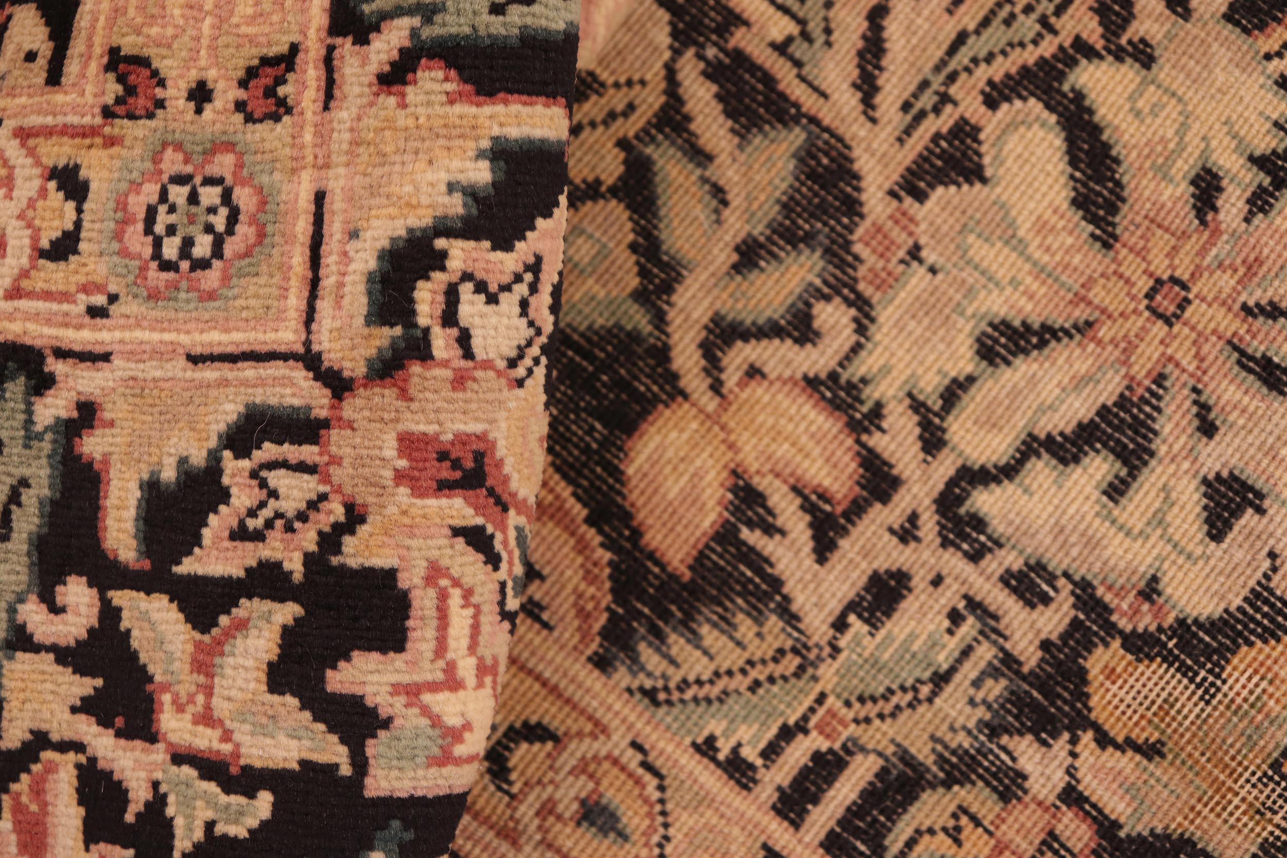 handmade Transitional Gulshan Black Red Hand Knotted RECTANGLE 100% WOOL area rug 6' x 9'