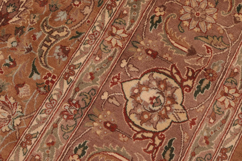 handmade Transitional  Gold Brown Hand Knotted RECTANGLE 100% WOOL area rug 6x9