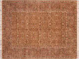 handmade Traditional  Gold Brown Hand Knotted RECTANGLE 100% WOOL area rug 6x9