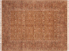 handmade Traditional  Gold Brown Hand Knotted RECTANGLE 100% WOOL area rug 6x9