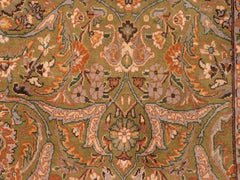 handmade Traditional Design Green Beige Hand Knotted RECTANGLE 100% WOOL area rug 6x9