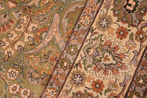 handmade Traditional Design Green Beige Hand Knotted RECTANGLE 100% WOOL area rug 6x9