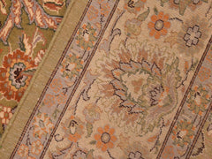 handmade Traditional Design Green Beige Hand Knotted RECTANGLE 100% WOOL area rug 6x9