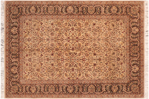 handmade Transitional Design Taupe Brown Hand Knotted RECTANGLE 100% WOOL area rug 6x10