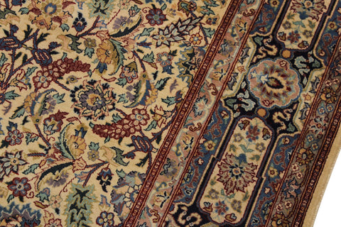handmade Transitional Farooq Beige Blue Hand Knotted RECTANGLE 100% WOOL area rug 6x9