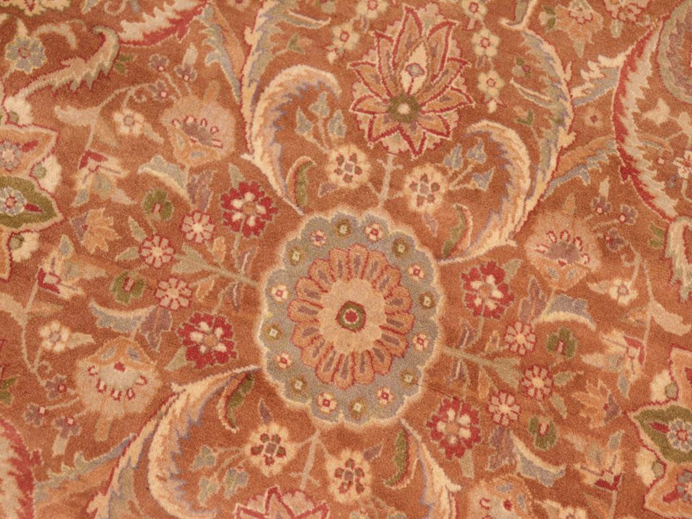 handmade Transitional Qaseem Bond Brown Beige Hand Knotted RECTANGLE 100% WOOL area rug 5x7