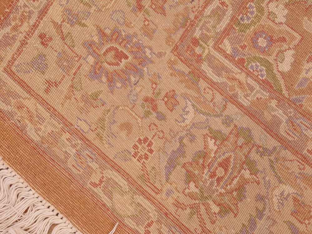 handmade Transitional Qaseem Bond Brown Beige Hand Knotted RECTANGLE 100% WOOL area rug 5x7