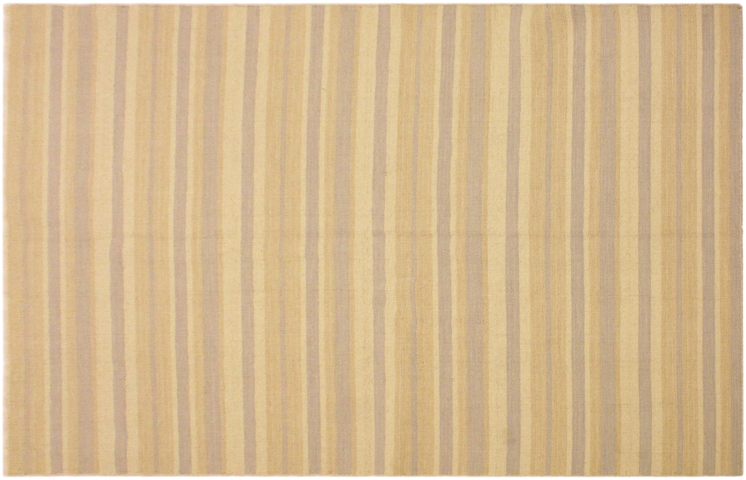 handmade Modern Kilim Bluish Gray Tan Hand-Woven RECTANGLE 100% WOOL area rug 5x8